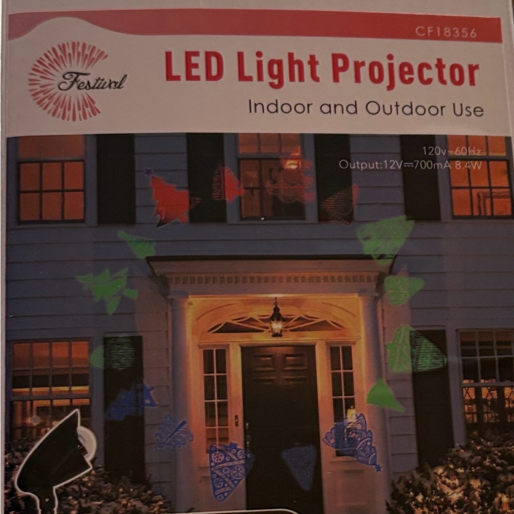 Christmas Halloween Fall Festive LED Light Projector, Inside / Outside